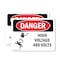 Signmission High Voltage 480 Volts Danger Sign, Vinyl Decal, 7in W x 5in L, 2PK OS-2PACK-DS-D-57-L-2200 - alternate 1